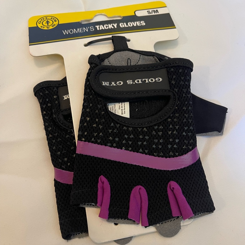 Gold’s Gymn Black Tacky Gloves Brand New Size S/M